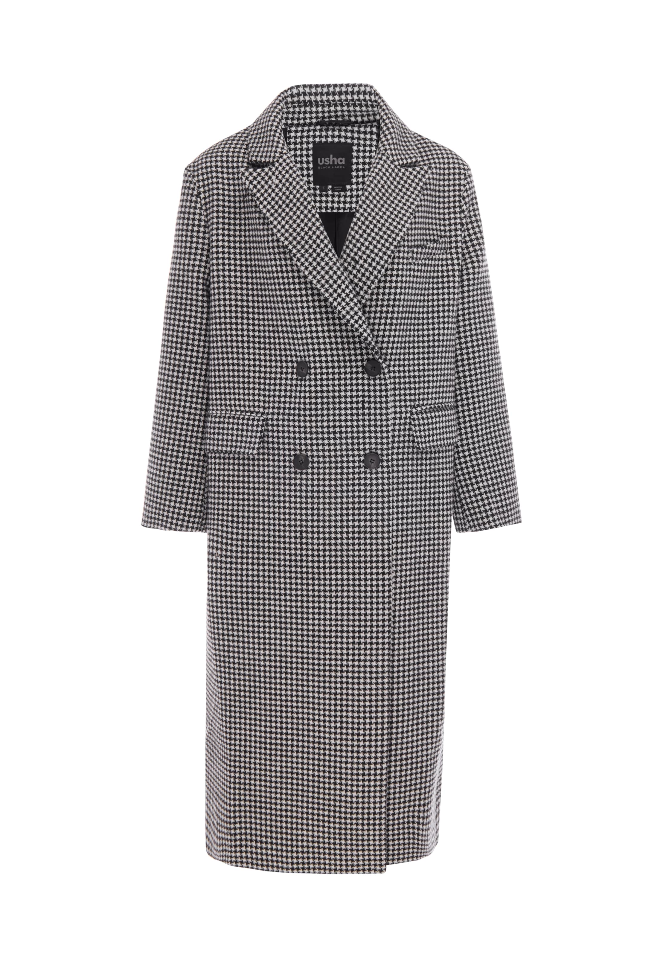 usha BLACK LABEL - Abrigo de entretiempo en negro: frente