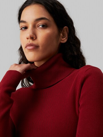 Robes en maille Calvin Klein Jeans en rouge