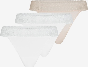 Mey Thong 'Modal Lace' in Beige: front