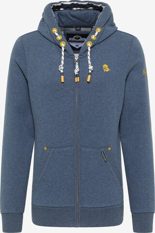 Schmuddelwedda Zip-Up Hoodie in Blue: front