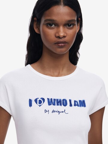Desigual Футболка 'Who I Am' в Белый