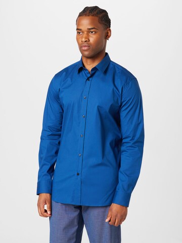 mėlyna HUGO Priglundantis modelis Marškiniai 'Elisha': priekis