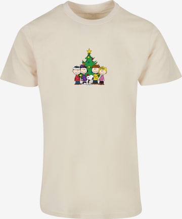 Merchcode Shirt 'Peanuts Christmas Tree' in Beige: predná strana