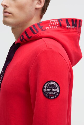 CAMP DAVID Zip-Up Hoodie in Red