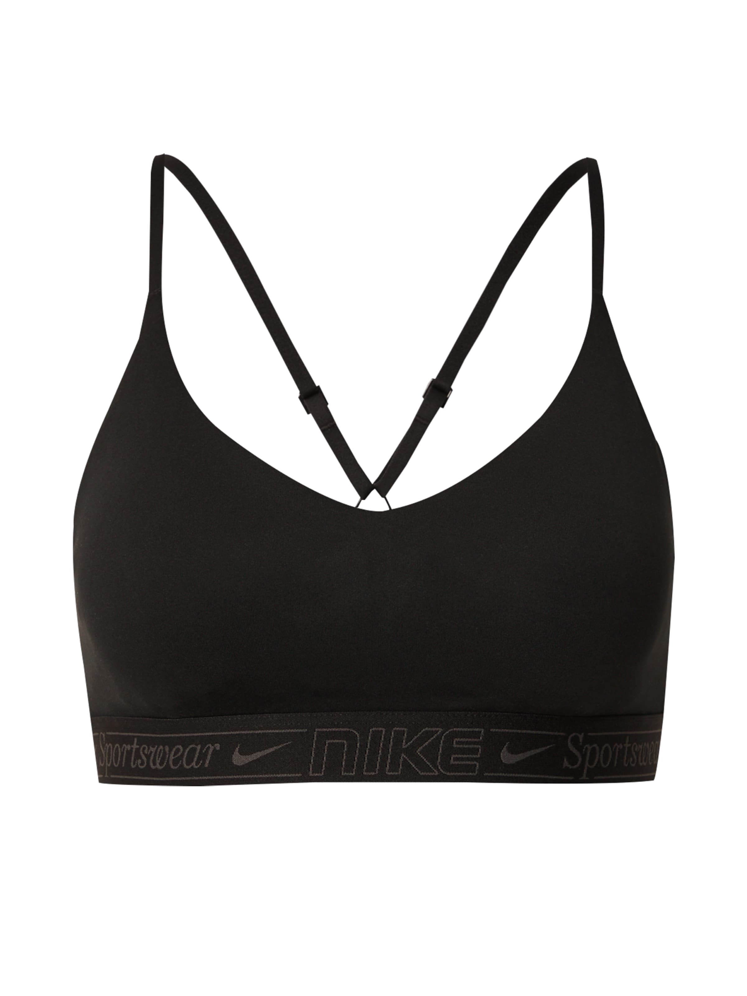 NIKE Бюстье Спортивный бюстгальтер 'INDY' в Черный: спереди