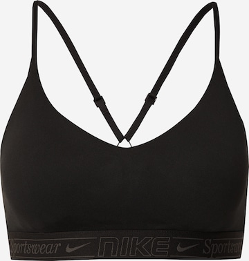 NIKEBustier Sportski grudnjak 'INDY' - crna boja: prednji dio