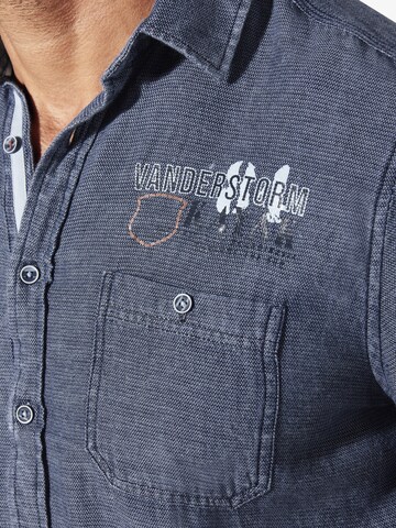 Jan Vanderstorm Comfort fit Button Up Shirt 'Bryngur' in Blue