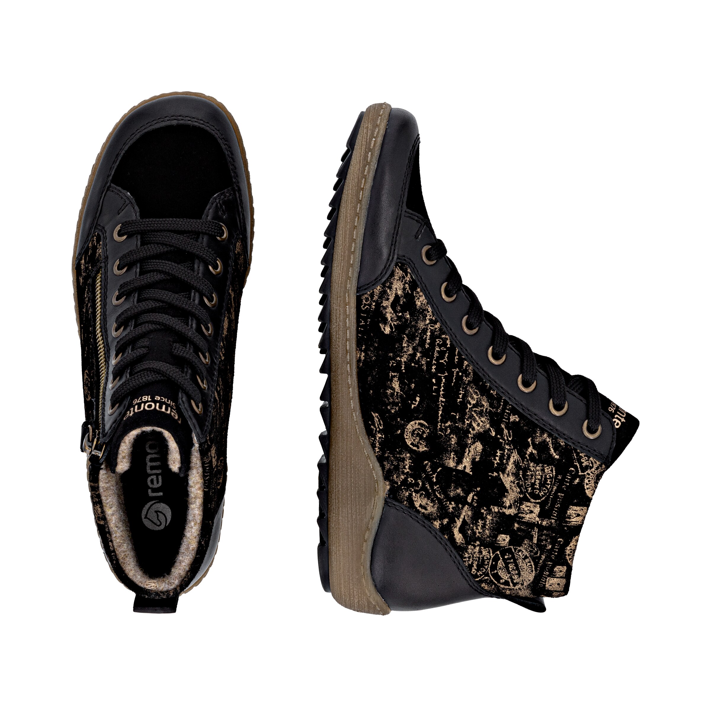 Bottines à lacets REMONTE en noir