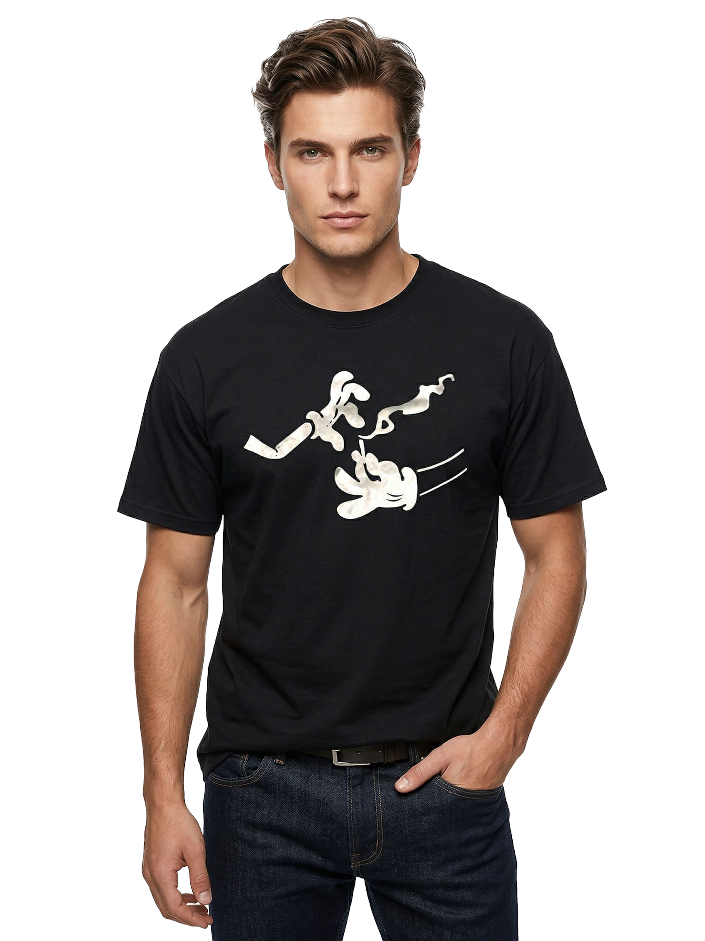 MAKAYA Shirt 'Splif'‌‌‌‌‌‌‌ in Schwarz: Vorderseite