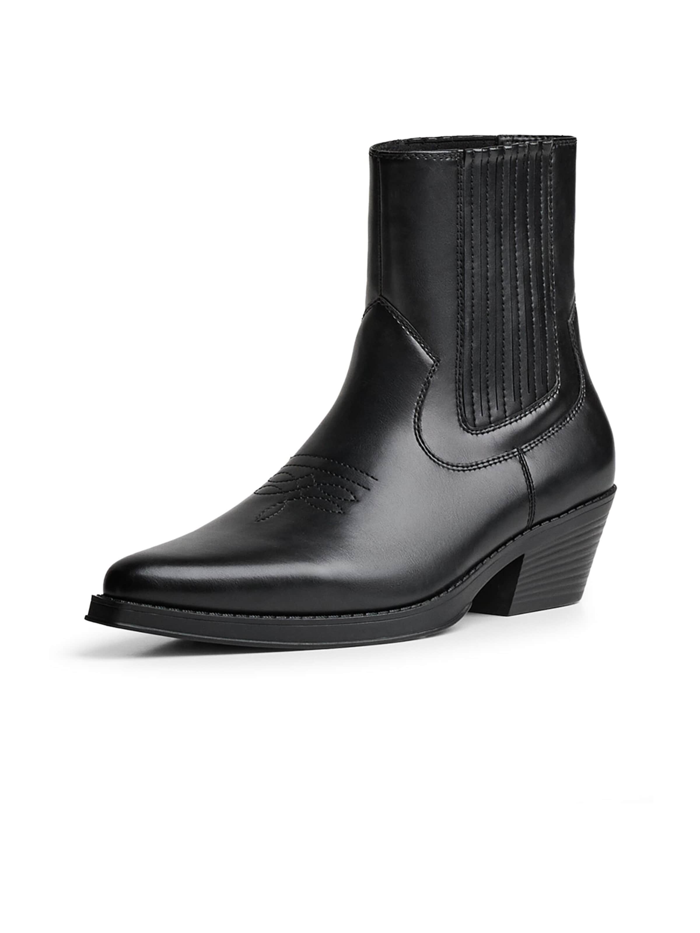 Bershka Cowboy csizmák - fekete: elől