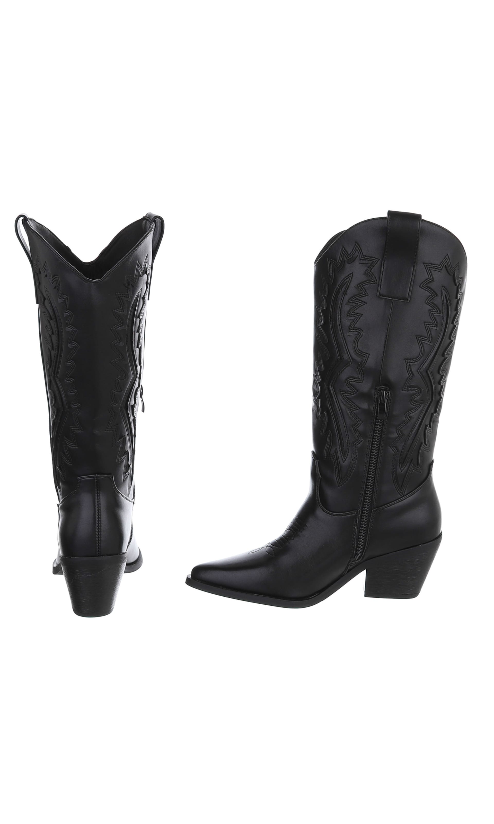 Ital-Design Cowboy Boots in Black