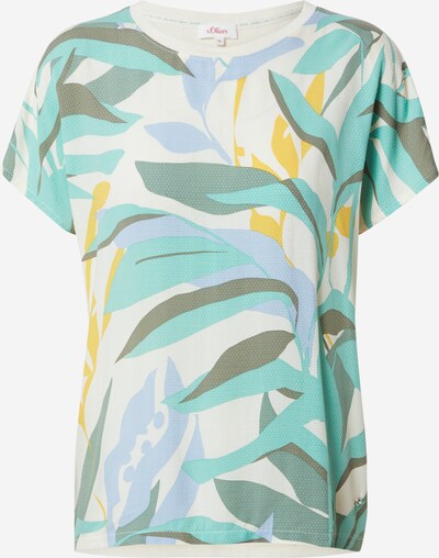 s.Oliver Shirt in de kleur Crème / Pastelblauw / Kaki / Jade groen / Wit, Productweergave