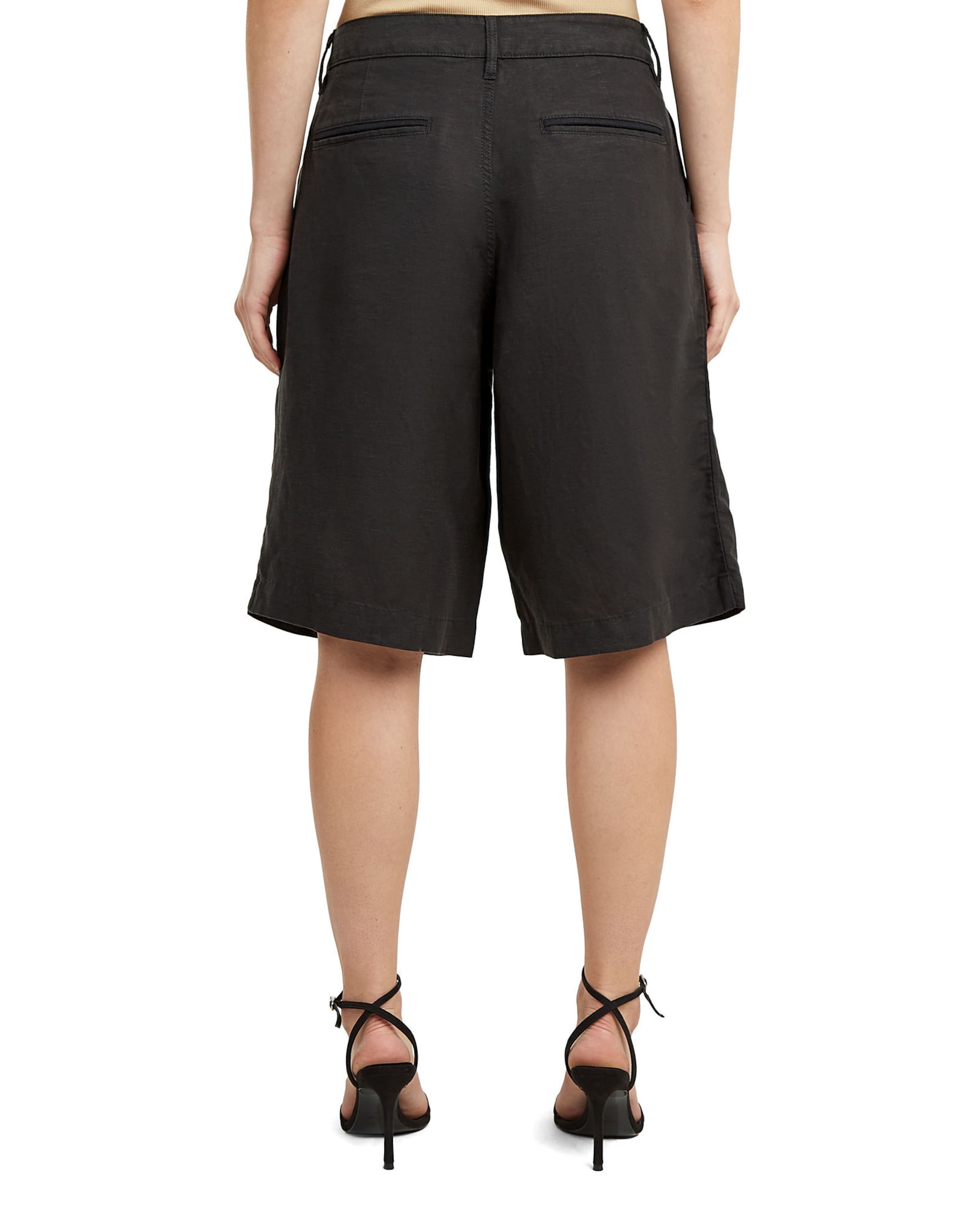 G-STAR Regular Broek 'Pleated Bermuda Short' in Zwart