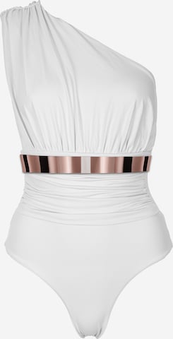 SEA ME SWIM Badeanzug 'MONACO Roségold Edition' in Weiß: Vorderseite