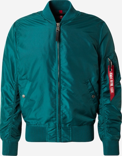 ALPHA INDUSTRIES Välikausitakki 'MA-1' värissä smaragdi / verenpunainen / valkoinen, Tuotenäkymä