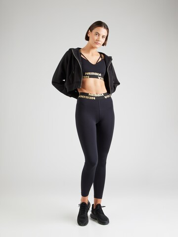 NEBBIA Skinny Sporthose in Schwarz