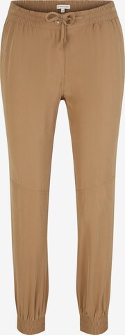 TOM TAILOR Tapered Trousers in Brown: front