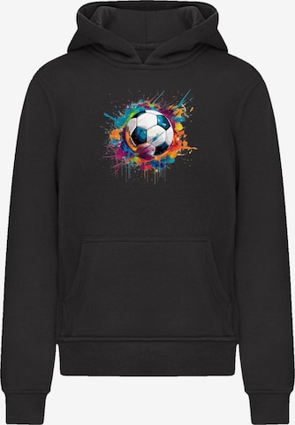 F4NT4STIC Sweatshirt 'Bunte Fußball' in Schwarz: Vorderseite