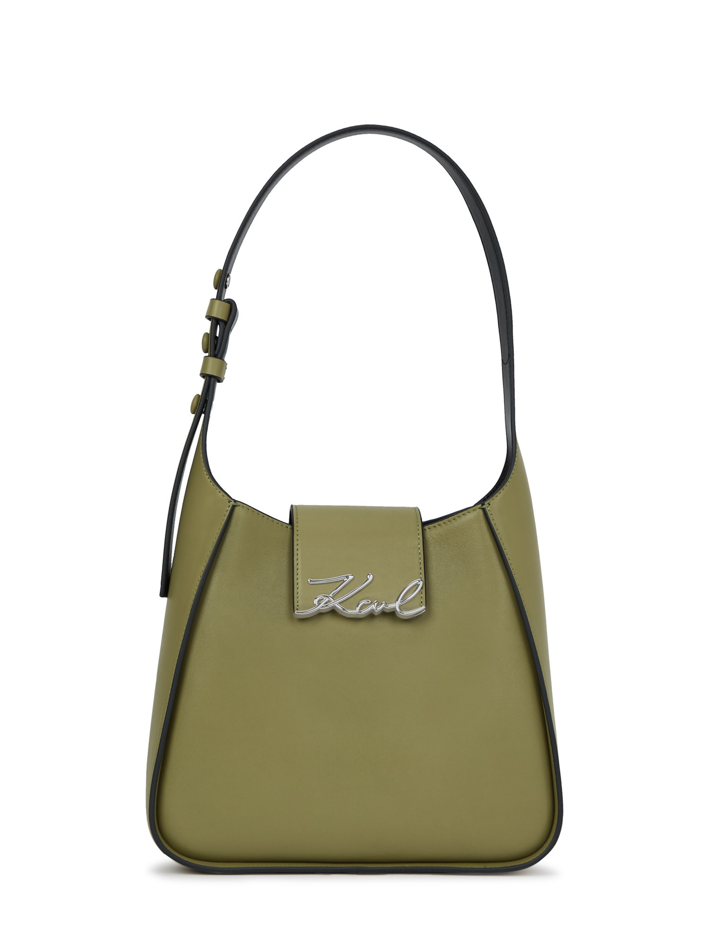 Karl Lagerfeld Sac bandoulière en olive / argent, Vue avec produit