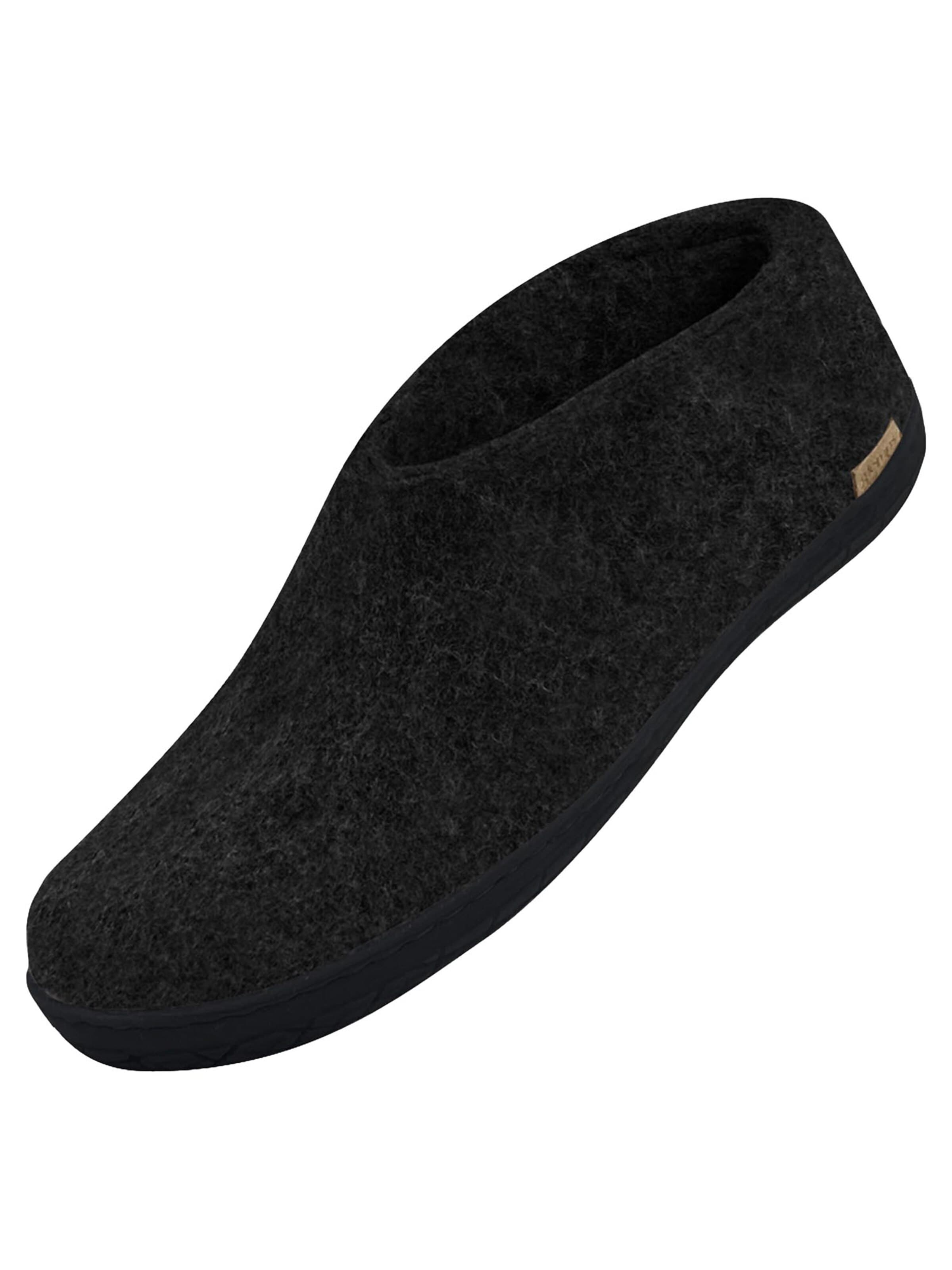 Glerups Slipper 'Kautschuksohle Schwarz' in Black