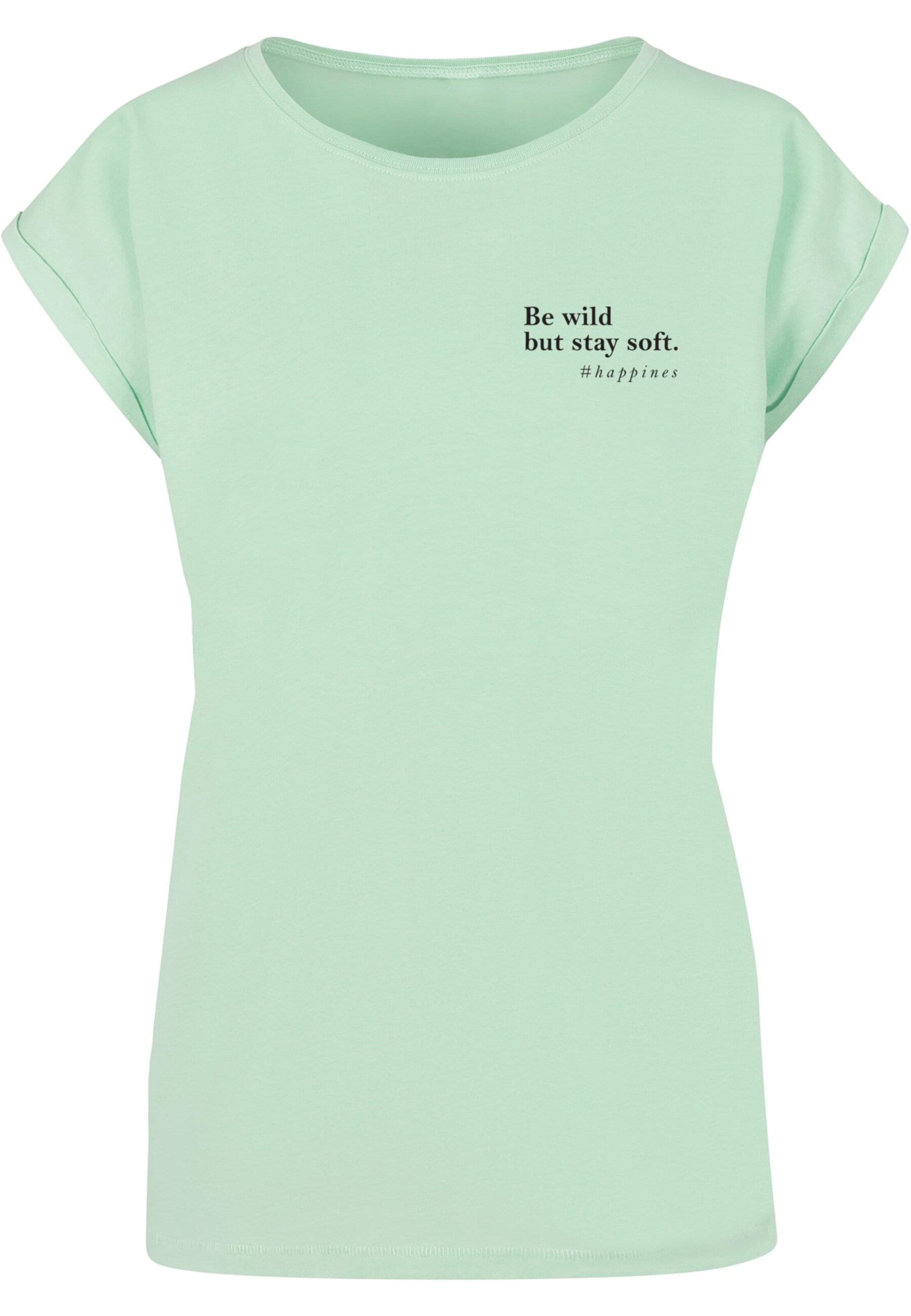 Merchcode Tričko 'Happines' – zelená: přední strana