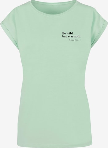 Merchcode Shirt 'Happines' in Groen: voorkant