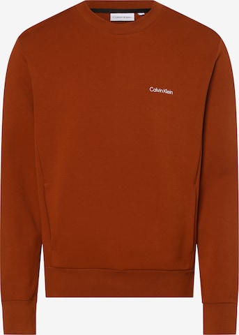 Sweat-shirt Calvin Klein en marron : devant