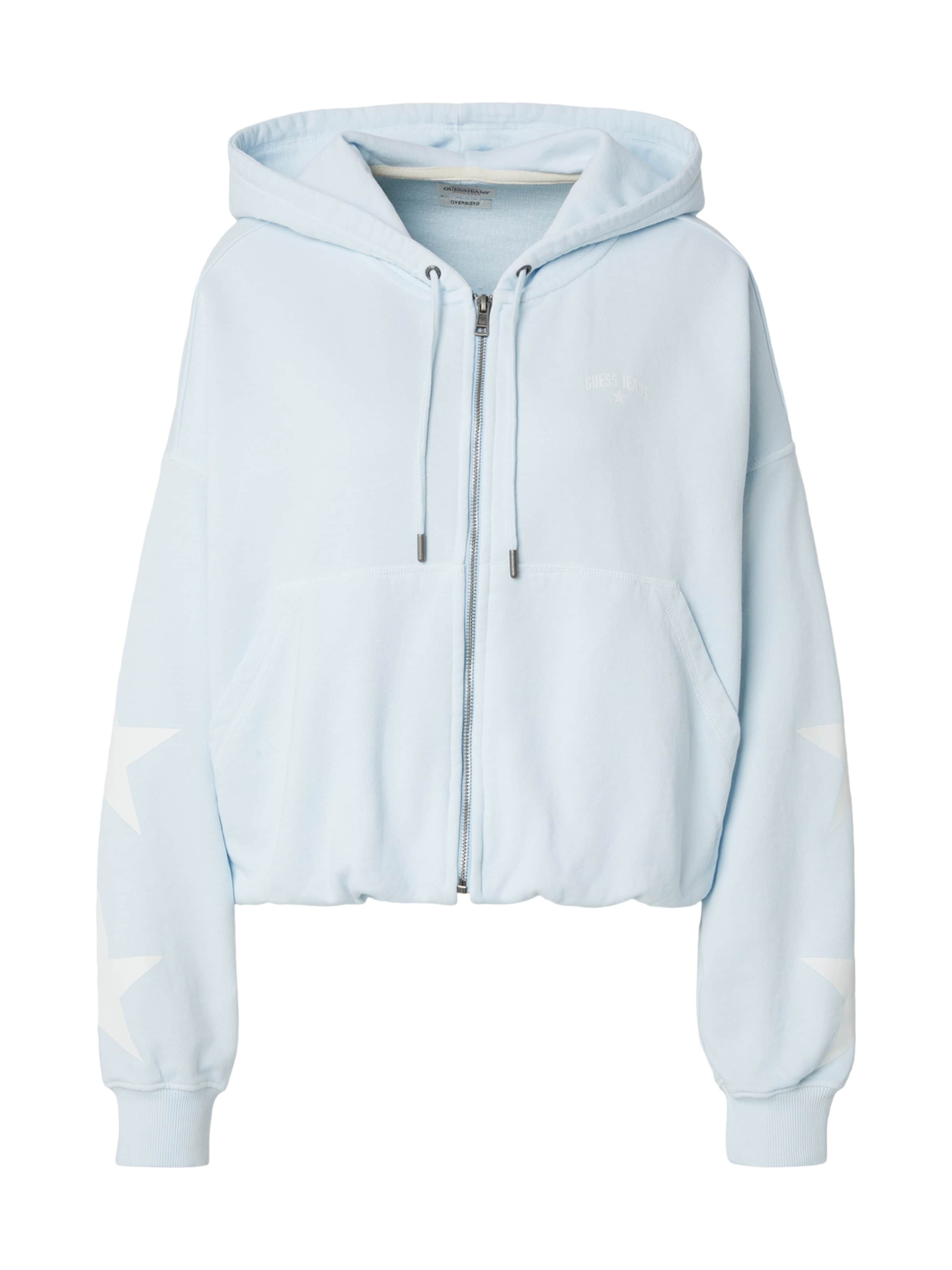 GUESS JEANS - Sudadera con cremallera en azul: frente