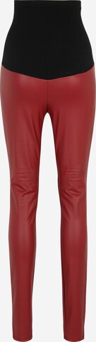 Pieces Maternity Regular Leggings 'SALLIE' in Rot