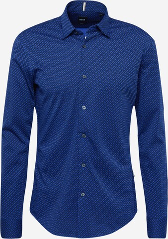 BOSS Regular fit Overhemd 'Roan' in Blauw: voorkant