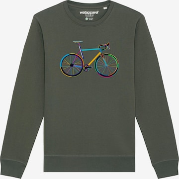 Sweat-shirt ' Fahrrad by night ' Watapparel en vert : devant