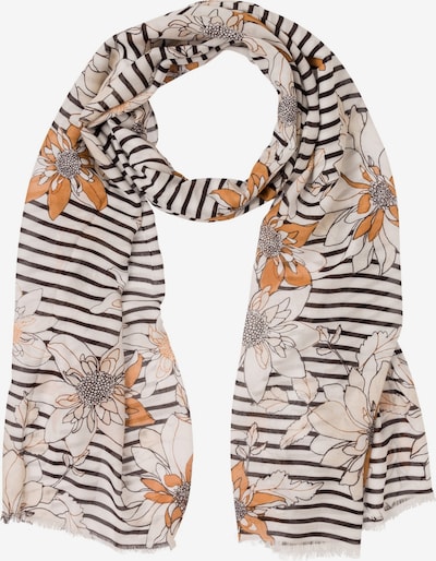 Olsen Schal in orange / schwarz / weiß, Produktansicht