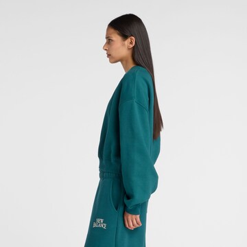 new balance Sweatshirt 'Trackside Fleece Crew' in Groen