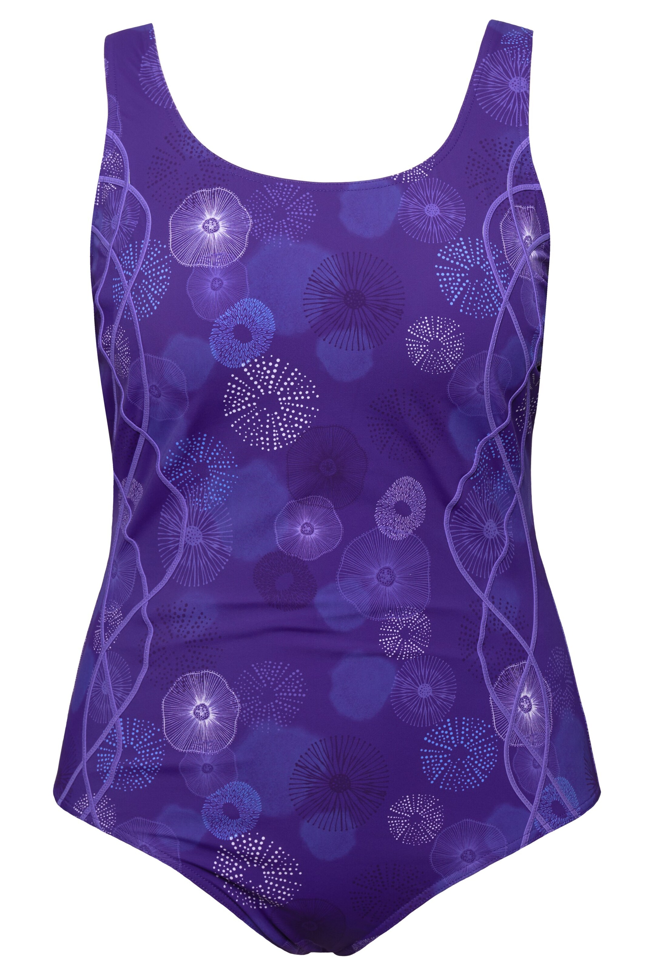 Ulla Popken Bustier Badeanzug in Lila: Vorderseite