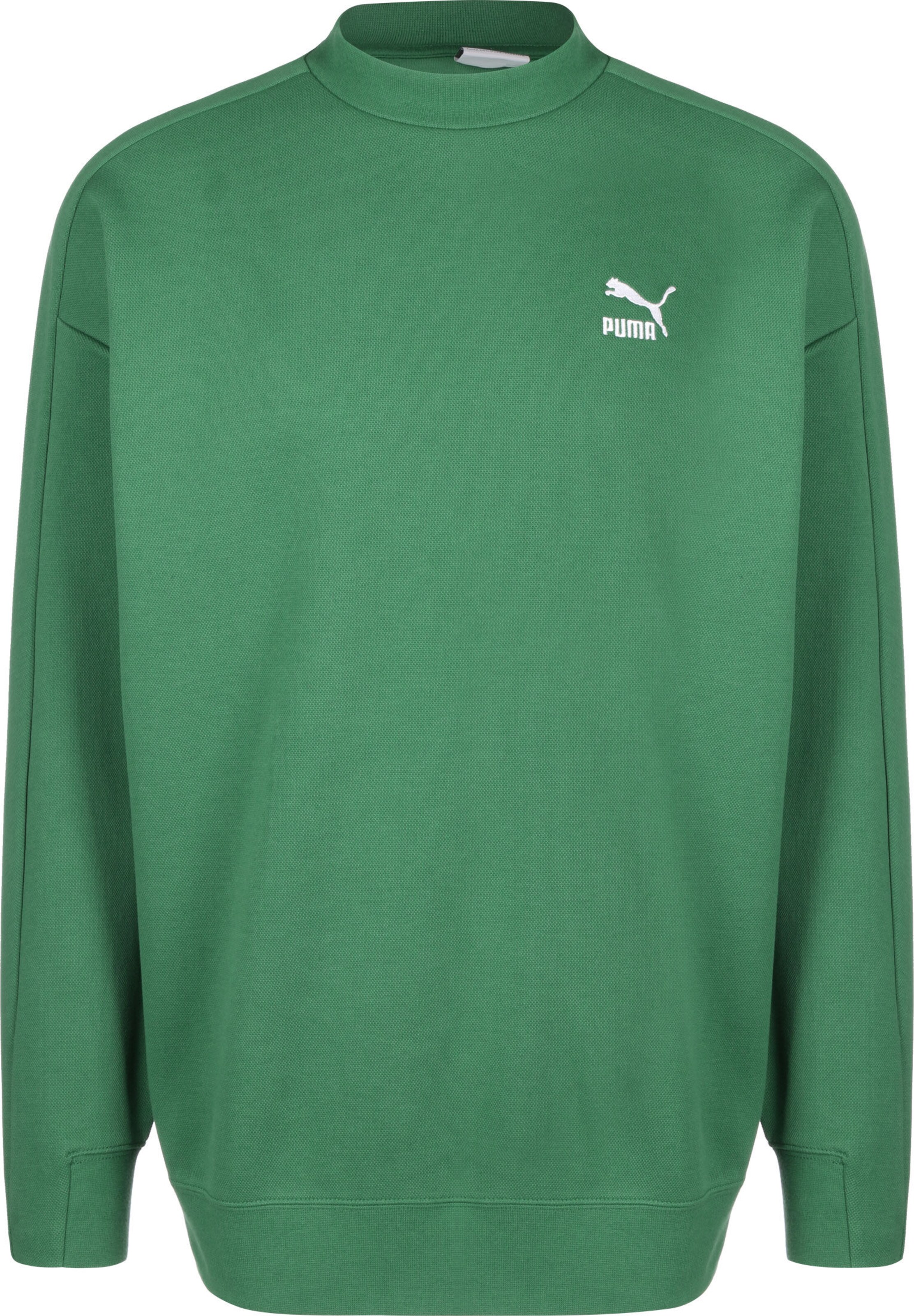 PUMA Sweatshirt 'T7 Mock' in Green: front