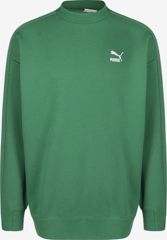 PUMA Sweatshirt 'T7 Mock' in Green: front