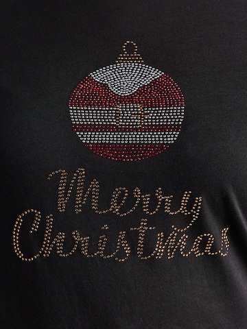 Tricou 'CARKITA XMAS' de la ONLY Carmakoma pe negru