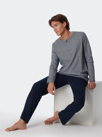SCHIESSER Pyjama lang ' Selected Premium ' in Blauw