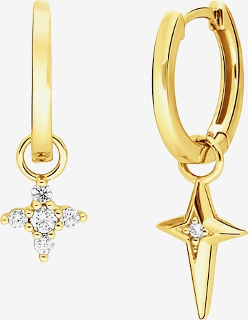 Lucardi Earrings 'Modern' in Gold: front