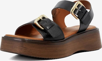 Dune LONDON Sandaal 'Luno' in Zwart: voorkant