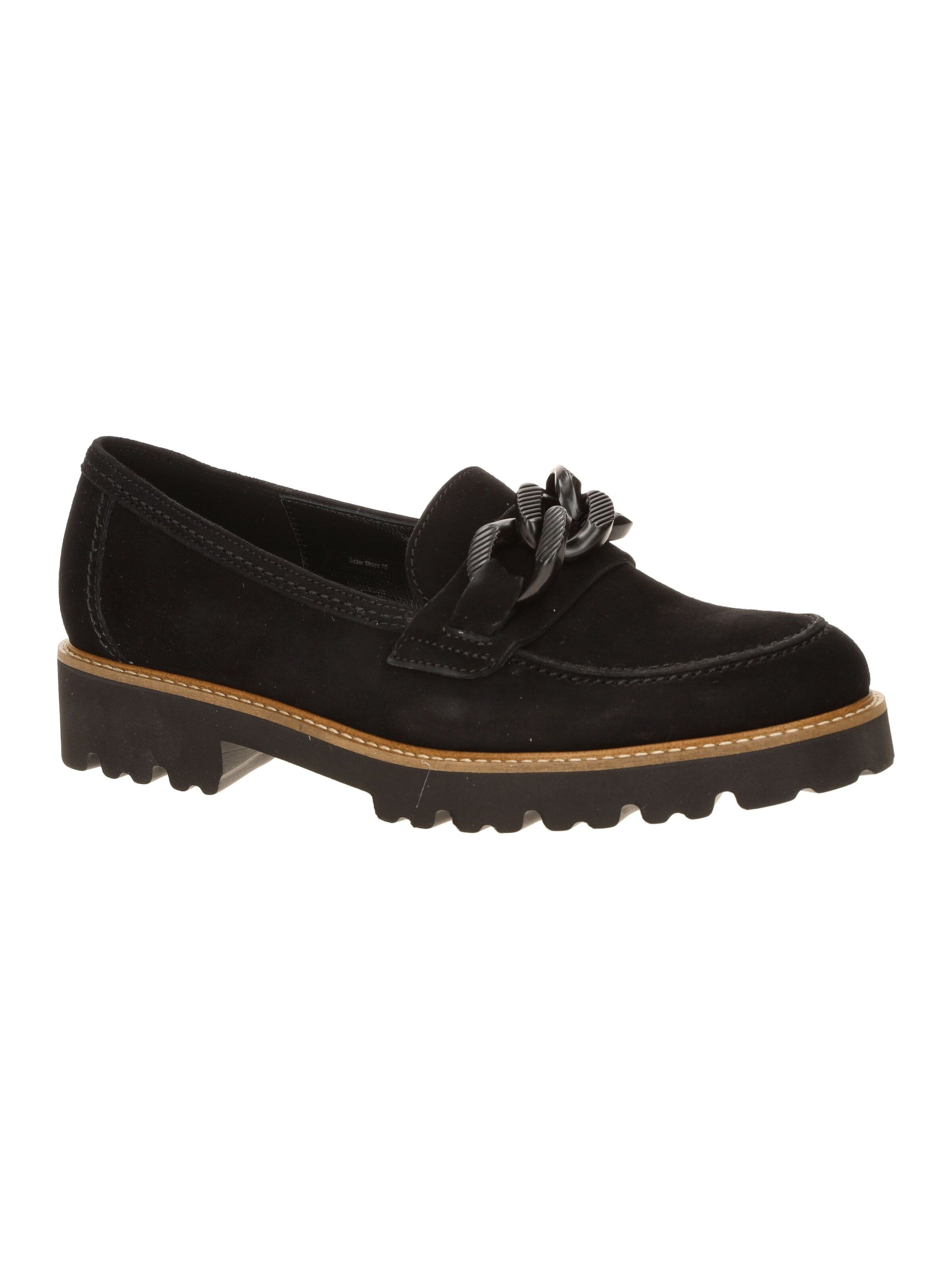 GABOR Classic Flats 'Gabor Fashion Schuhe Slipper schwarz Velour 4013.01.001' in Black: front