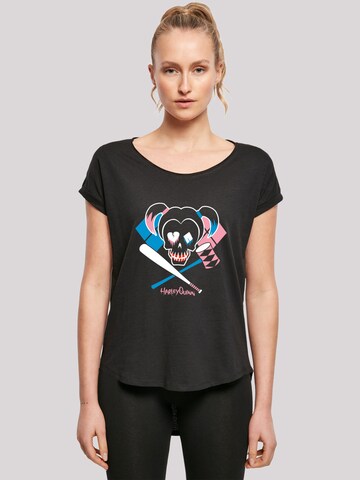 F4NT4STIC Shirt 'Suicide Squad Harley Quinn Skull Emblem' in Zwart: voorkant