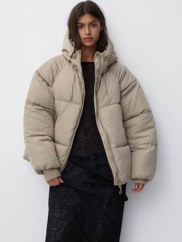 Pull&Bear Zimní bunda – béžová: přední strana