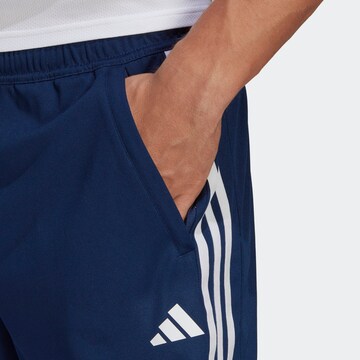 ADIDAS PERFORMANCE - Regular Calças de desporto 'Train Essentials Piqué 3-Stripes' em azul