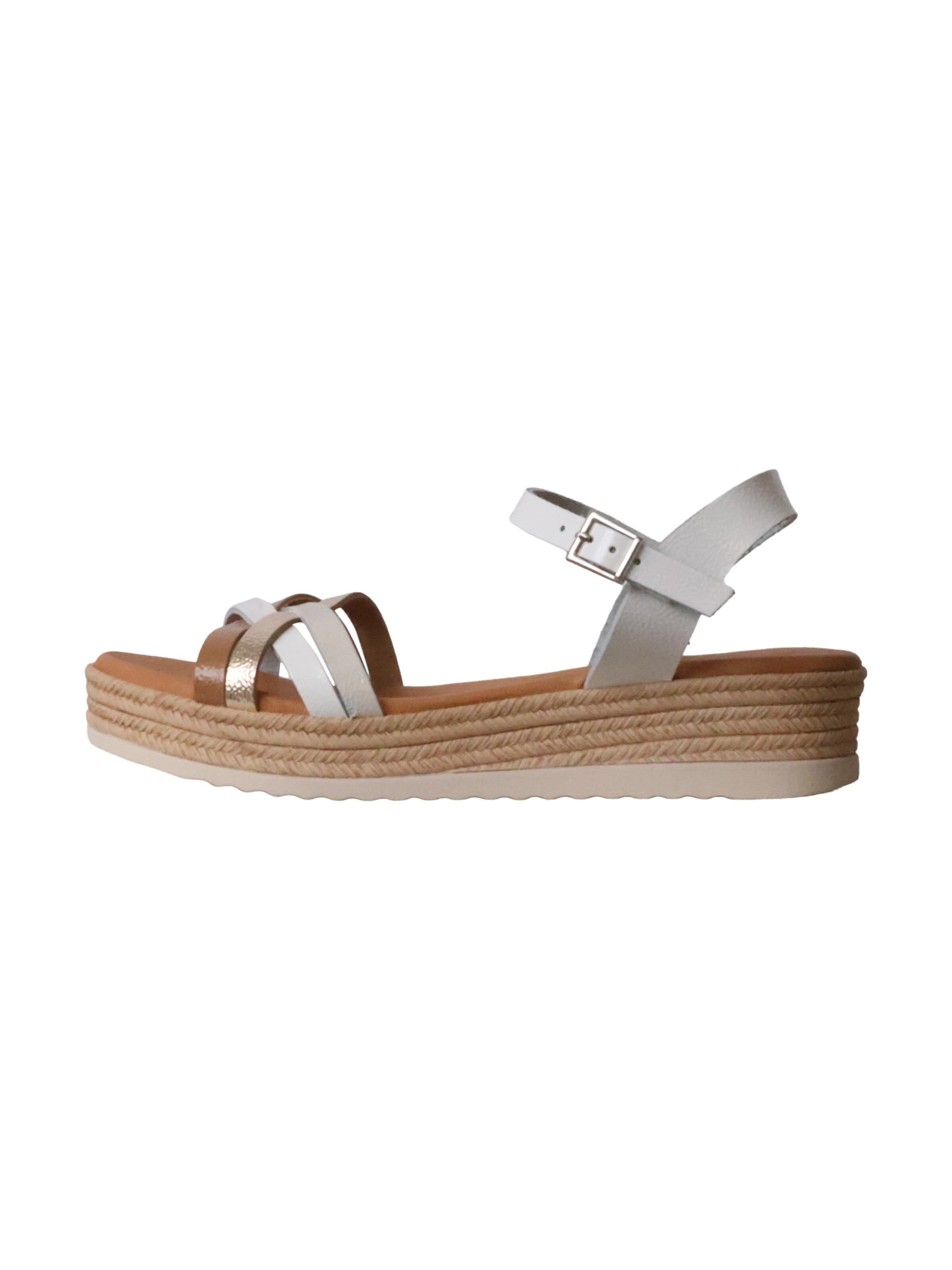 Oh my Sandals Sandały 'Ledersandalen' w kolorze biały: przód