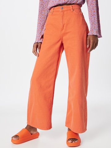 Monki Wide leg Jeans in Oranje: voorkant