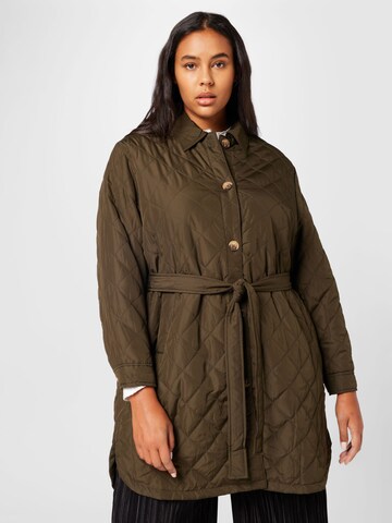 ABOUT YOU Curvy Between-Season Jacket 'Julie' in Green: front