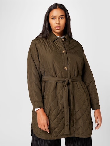 ABOUT YOU Curvy Between-Season Jacket 'Julie' in Green: front