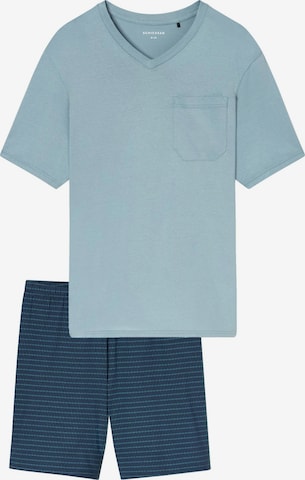 SCHIESSER Short Pajamas 'Comfort Essentials' in Blue: front
