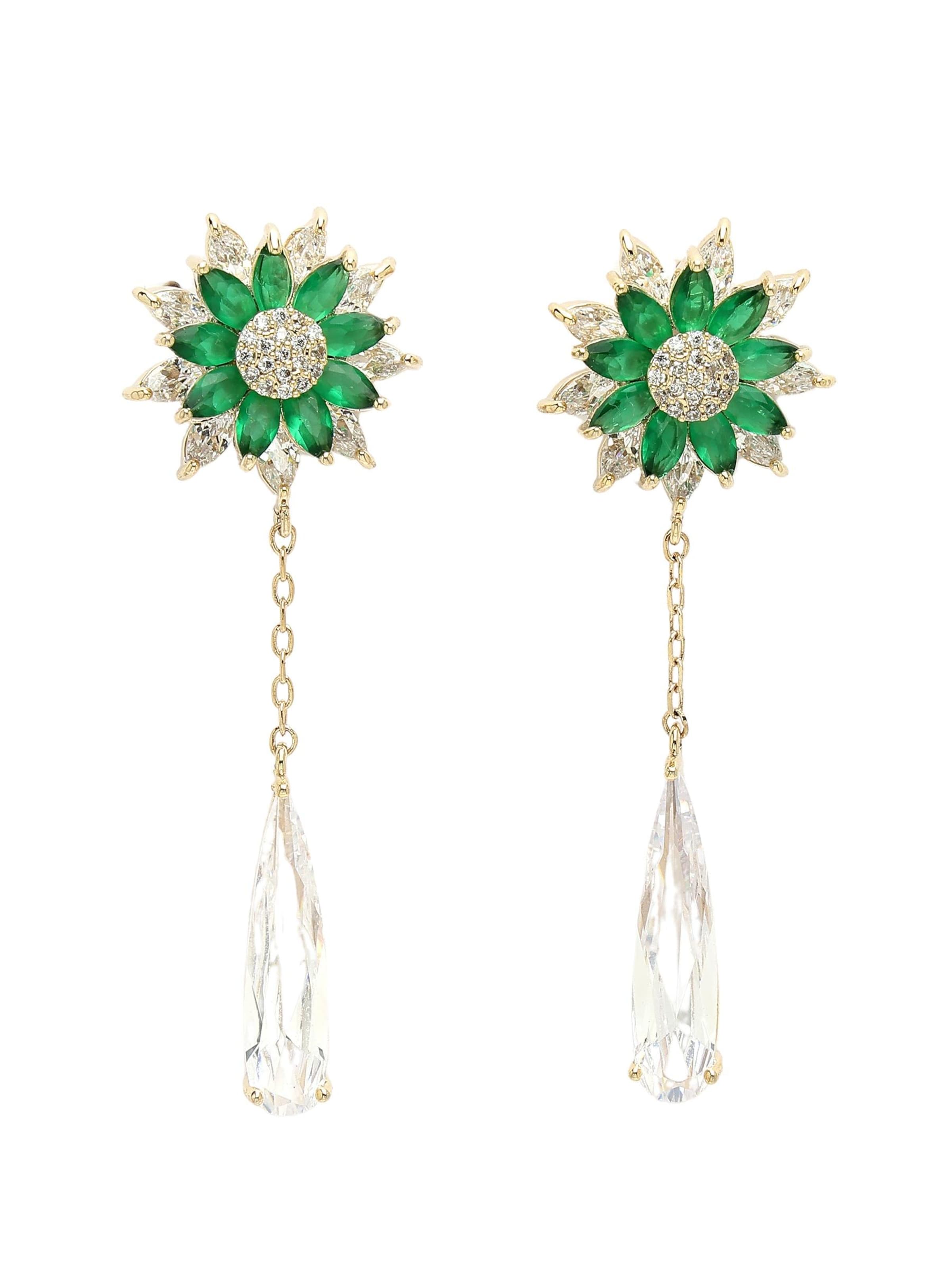 AVANT-GARDE PARIS Oorbellen 'Kristinasa' in Groen: voorkant